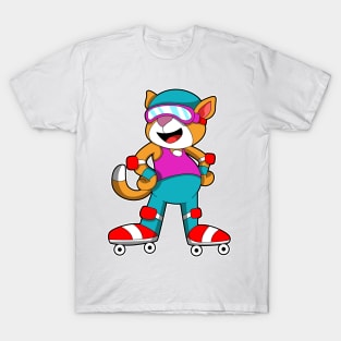 Cat at Inline skating with Inline skates & Helmet T-Shirt